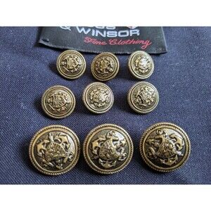 Waterbury shield 9 copper TWO-TONE Set 10 Blazer Suit Jacket Replacement Buttons